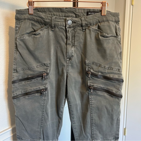 Blank NYC Army Green Zipper Moto Skinny Pants Women’s 30 - Picture 2 of 10